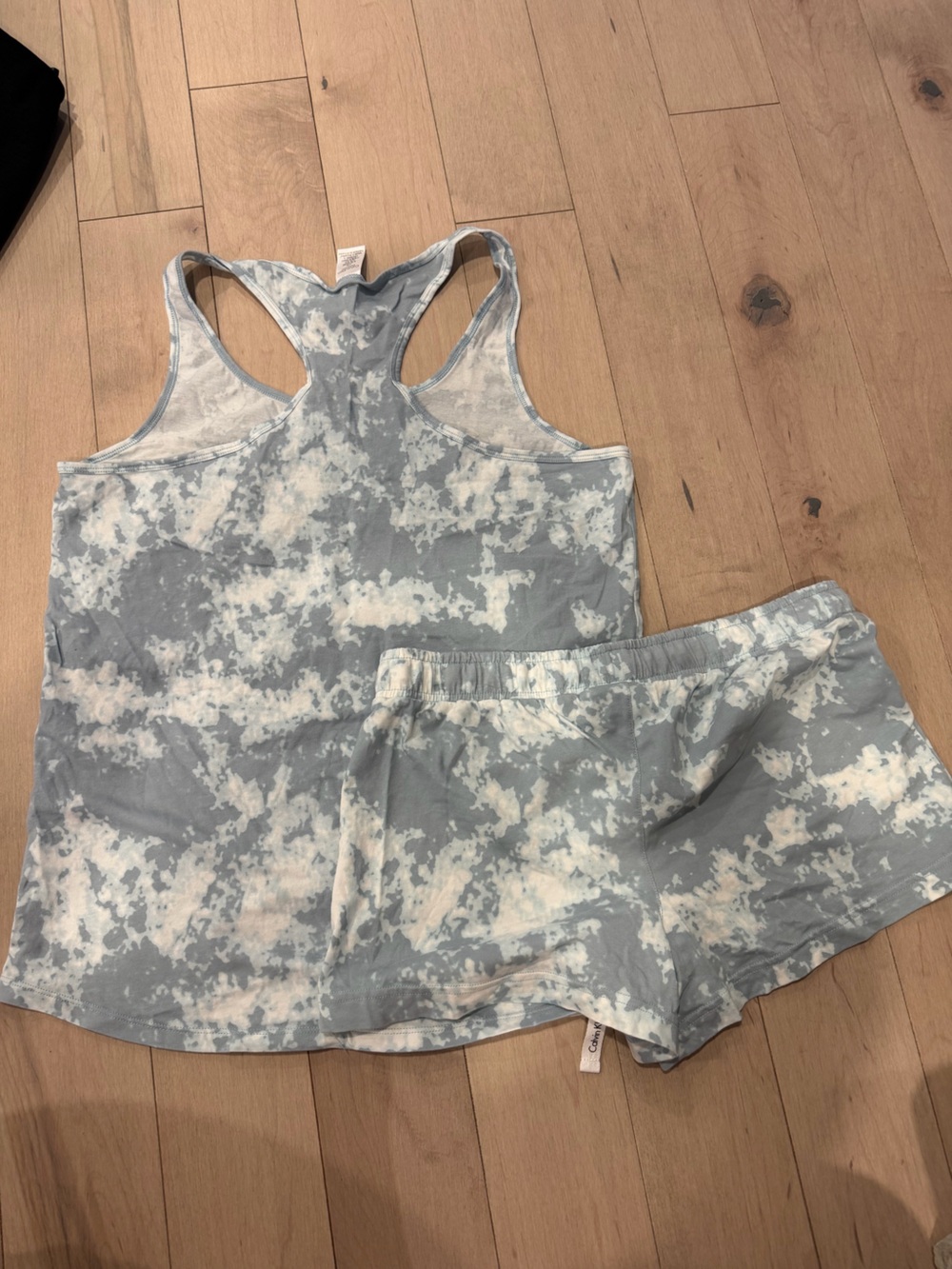 Calvin Klein Blue Cloud Tie-Dye Tank & Shorts Set - Picture 4 of 4
